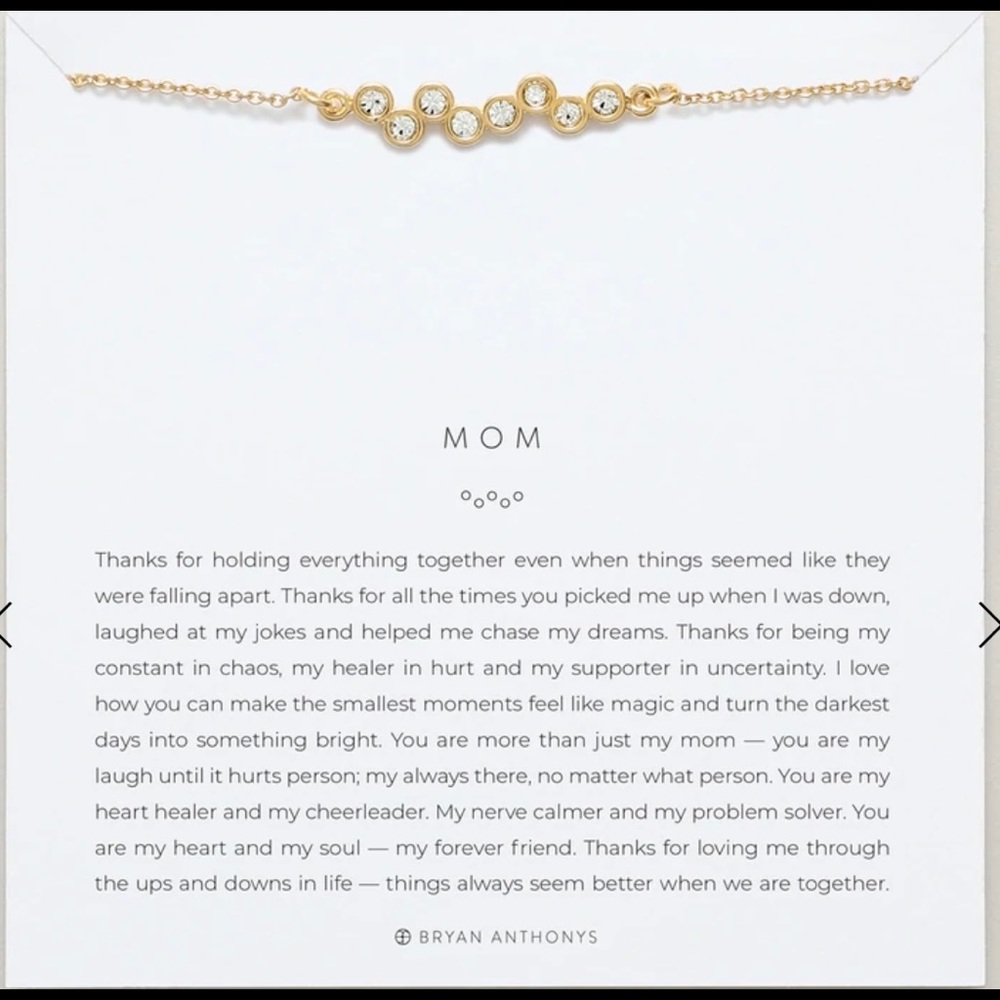 Bryan Anthony “Mom” necklace in gold and silver